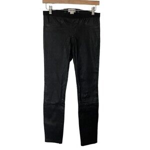 Helmut Lang Lamb’s Leather Stretch Leather Pants. Black. Size 4.